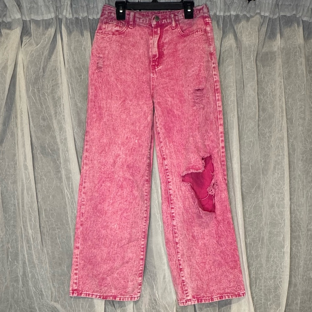 Tween SHEIN Pink Distressed Jeans